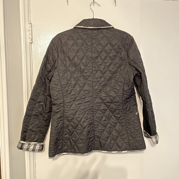 Diamond Quilted Classic Burberry Jacket with Silver Shimmer - Picture 6 of 7